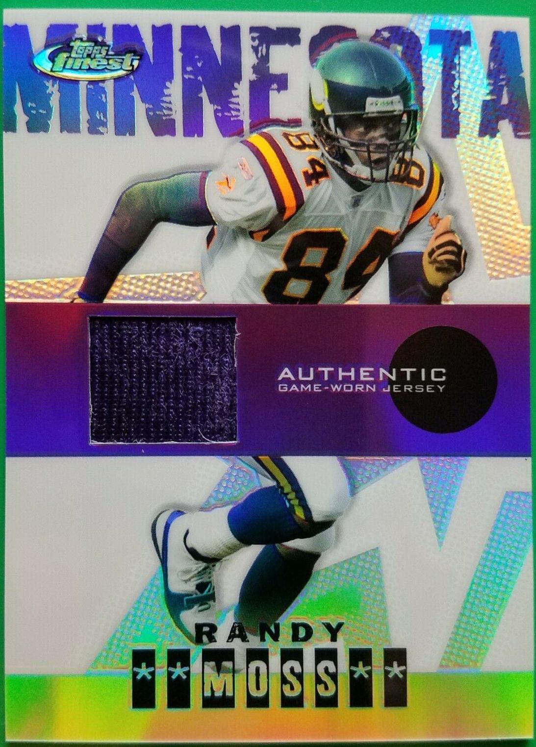 Randy Moss [Jersey Refractor] #104 Football Cards 2004 Topps Finest