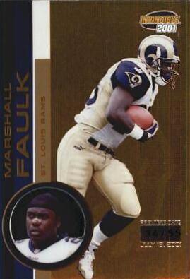 Marshall Faulk [Premiere Date] #200 Football Cards 2001 Pacific Invincible