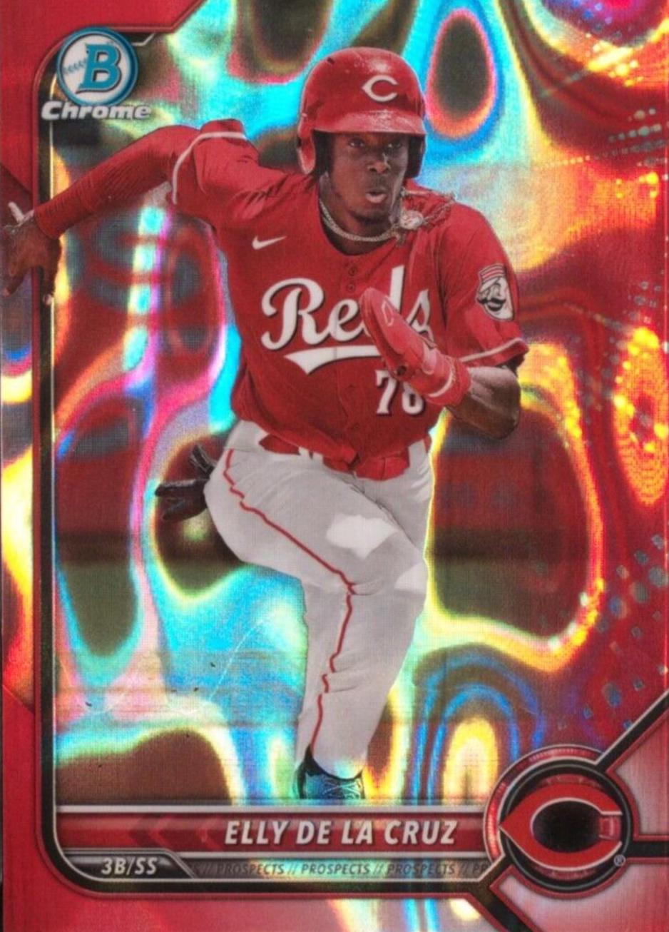 Elly De LA Cruz [Red Lava] #BDC-80 Baseball Cards 2022 Bowman Draft Chrome