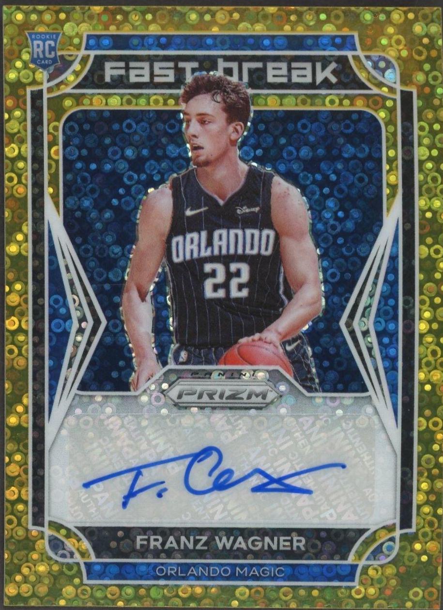 Franz Wagner [Gold] #FBR-FRW Basketball Cards 2021 Panini Prizm Fast Break Rookie Autographs