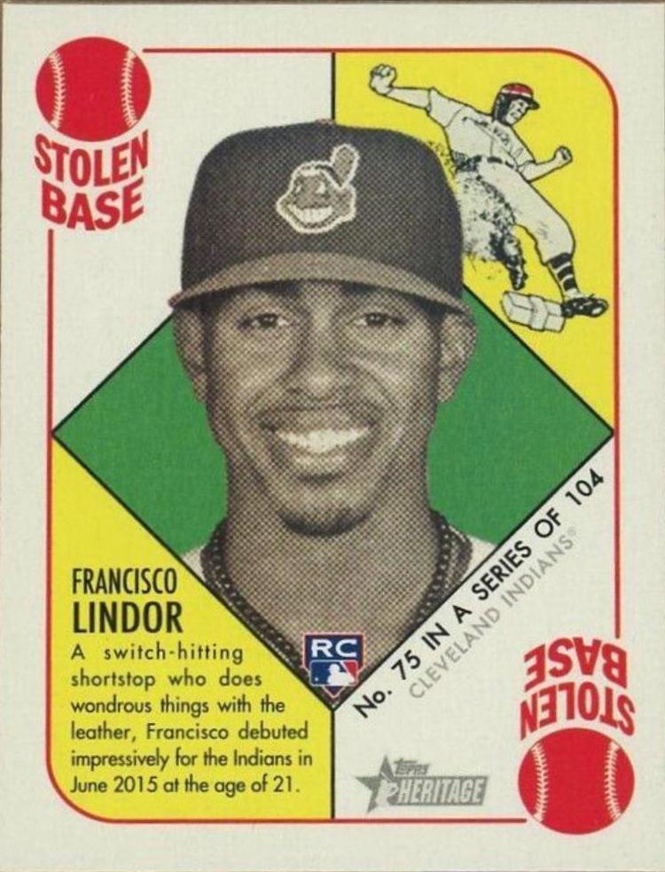 Francisco Lindor [Mini Black Back] #75 Baseball Cards 2015 Topps Heritage '51 Collection