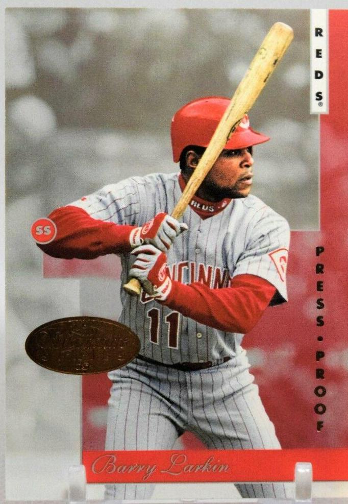 Barry Larkin [Gold Press Proof] #42 Baseball Cards 1996 Leaf Signature