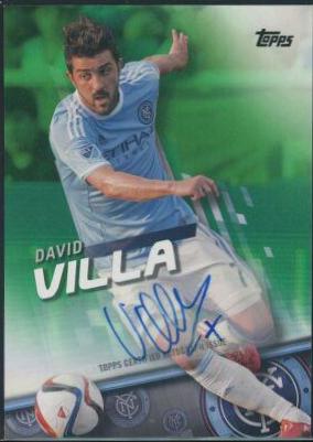 David Villa [Autograph Green] #100 Soccer Cards 2016 Topps MLS