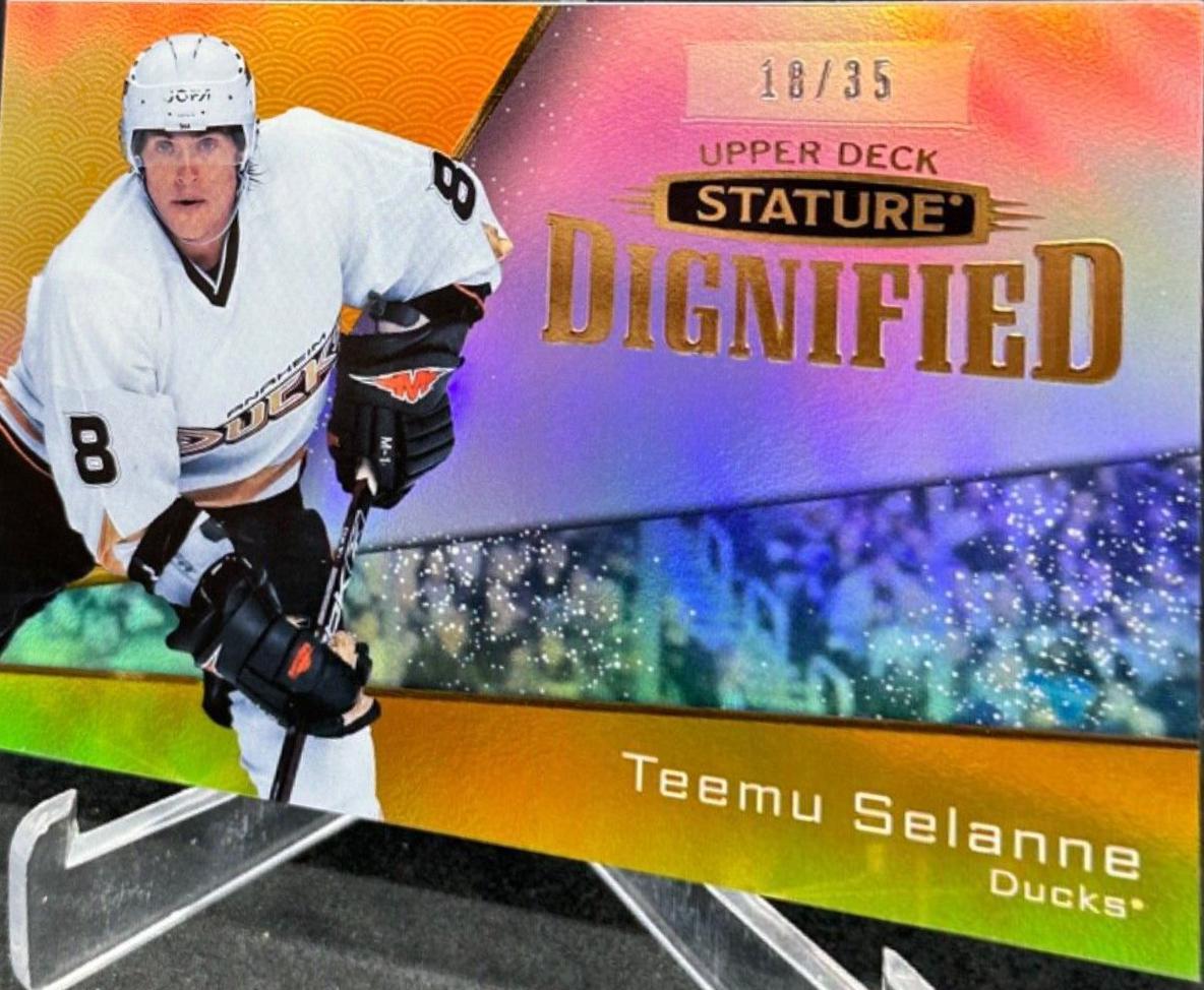 Teemu Selanne [Orange] #D-3 Hockey Cards 2022 Upper Deck Stature Dignified