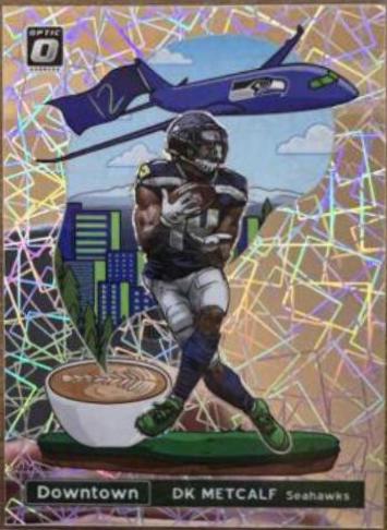 2021 Donruss Optic DK METCALF #DT-32 DOWNTOWN LASER PRIZM CASE HIT SSP store Seahawks