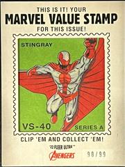 Stingray #VS-40 Marvel 2022 Ultra Avengers Value Stamp Relics Prices