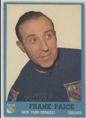 Frank Paice #61 Hockey Cards 1962 Topps