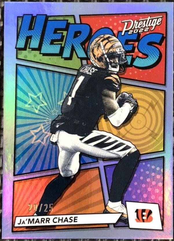 Ja'Marr Chase [Platinum] #H-14 Football Cards 2022 Panini Prestige Heroes