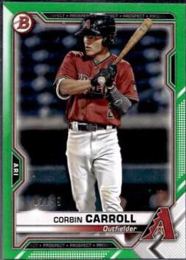 Corbin Carroll [Green] #BP-142 Baseball Cards 2021 Bowman Paper Prospects