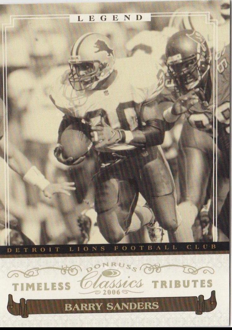 Barry Sanders [Timeless Tributes Gold] #226 Football Cards 2006 Panini Donruss Classics