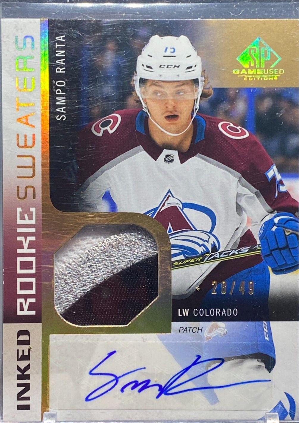 Sampo Ranta [Inked Patch Autograph] #RS-SR Hockey Cards 2021 SP Game Used Rookie Sweaters