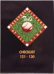 Ted's Greatest Hitters [Checklist] #130 Baseball Cards 1993 Ted Williams Co Prices