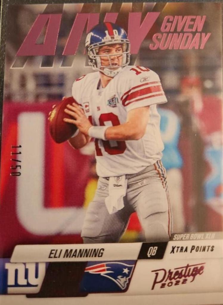 Eli Manning [Pink] #6 Football Cards 2022 Panini Prestige Any Given Sunday