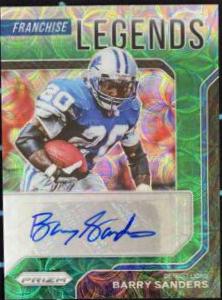 Barry Sanders [Green Scope Prizm] #FLS-BS Football Cards 2021 Panini Prizm Franchise Legends Signatures