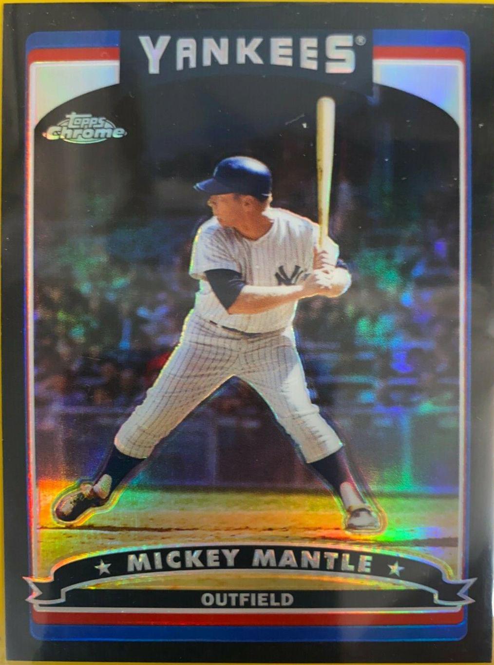 Mickey Mantle [Black Refractor] #7 Baseball Cards 2006 Topps Chrome