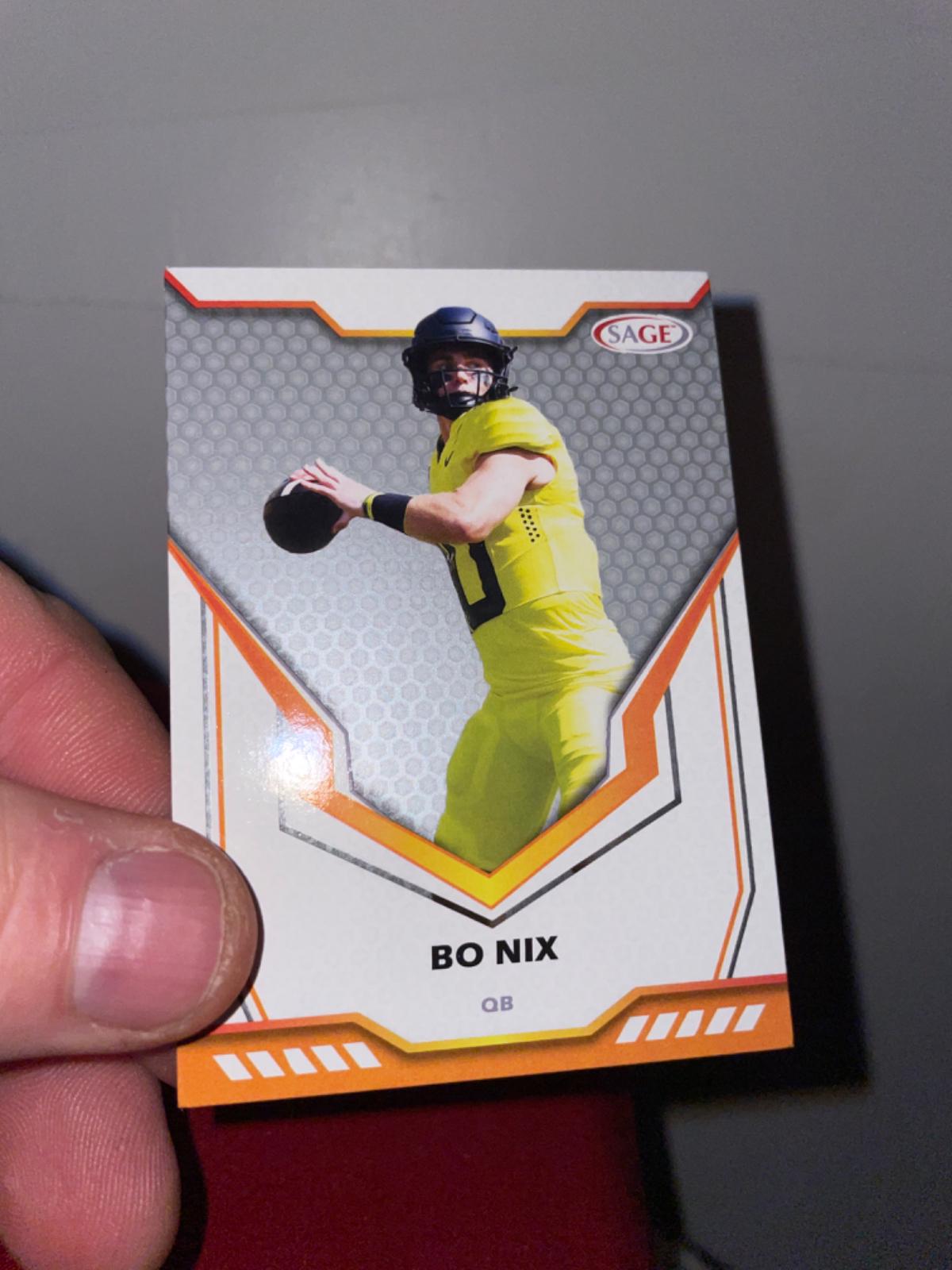 Bo Nix [Silver] 19 Prices 2024 Sage HIT Football Cards