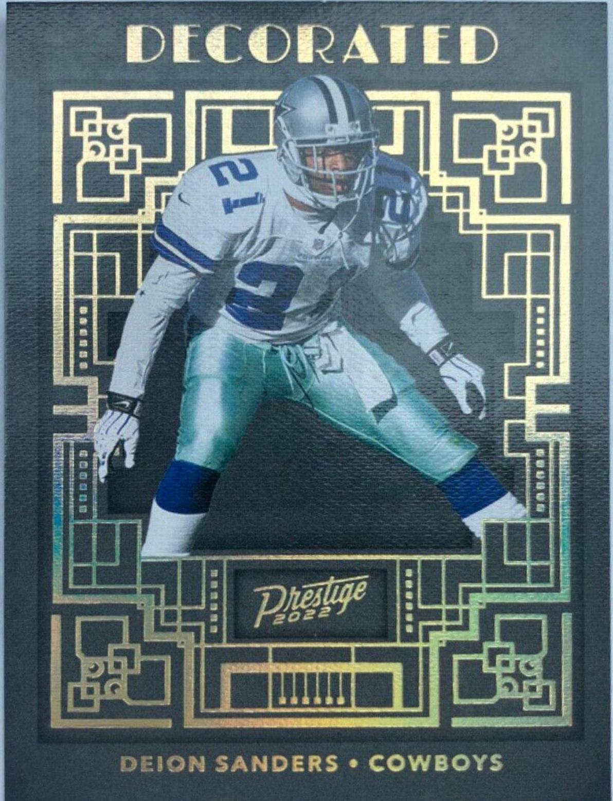 Deion Sanders good Decorated SSP Insert Prestige 2022