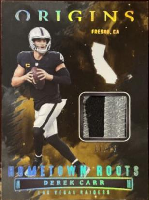 Derek Carr [Gold] #HR-DCA Football Cards 2022 Panini Origins Hometown Roots