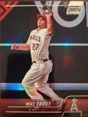 Mike Trout [Chrome Pearl White] #200 Baseball Cards 2022 Stadium Club