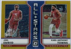 Joel Embiid, Karl Anthony Towns [Gold] #9 Basketball Cards 2022 Panini Donruss Optic All Stars Prices