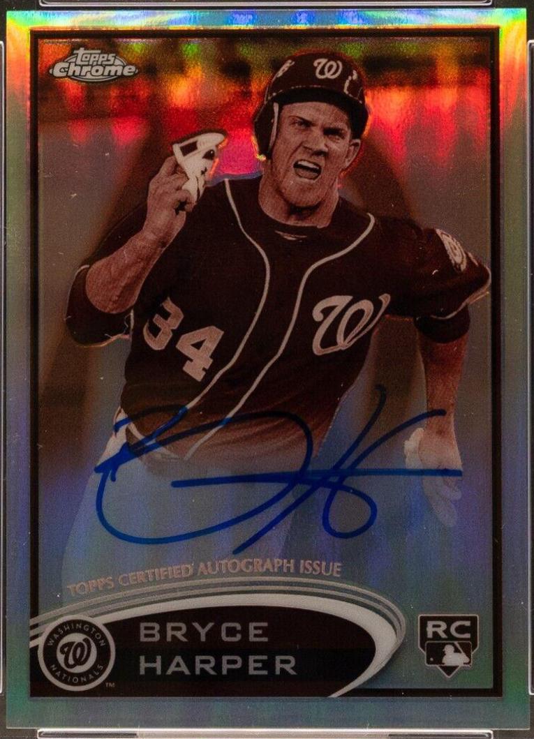 Bryce Harper [Autograph Sepia Refractor] #BH Baseball Cards 2012 Topps Chrome