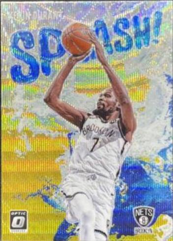 Kevin Durant [Gold Wave] #7 Basketball Cards 2021 Panini Donruss Optic Splash