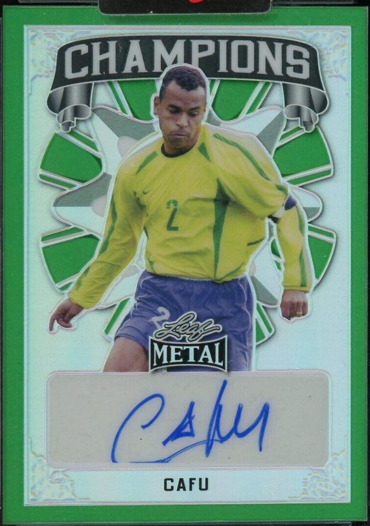 Cafu [Prismatic Green] #C-C1 Soccer Cards 2022 Leaf Metal Champions Autographs