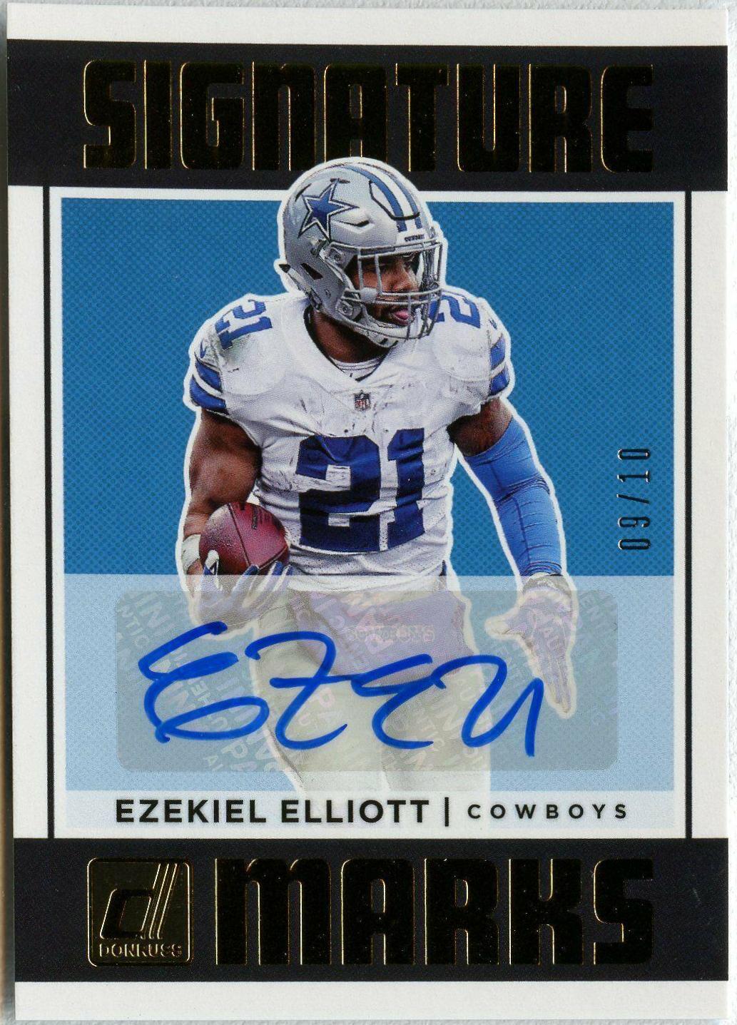 Ezekiel Elliott [Blue] Football Cards 2018 Donruss Signature Marks