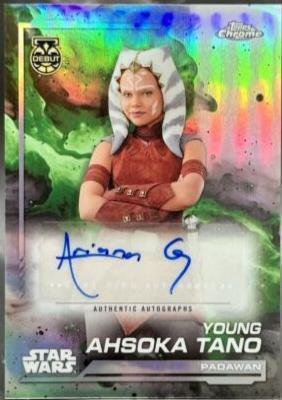 Ariana Greenblatt as Young Ahsoka Tano [Gold Refractor] #AU-YAT Star Wars 2024 Topps Chrome Autograph