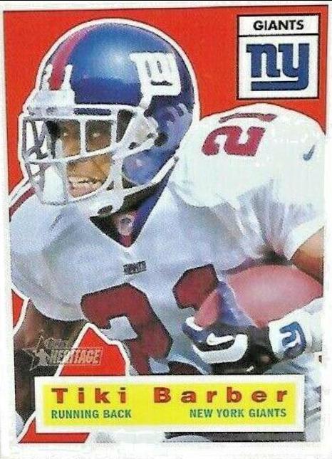 Tiki Barber #22 Football Cards 2001 Topps Heritage