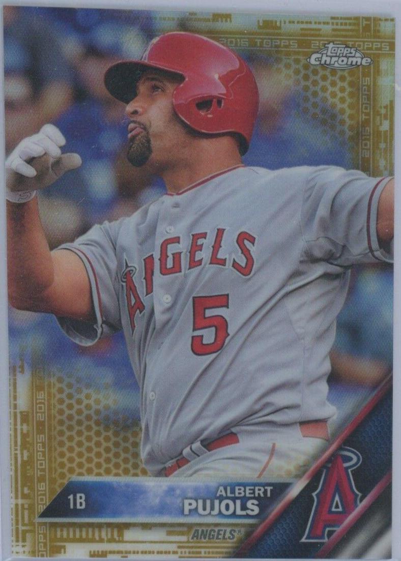 Albert Pujols [Gold Refractor] #46 Baseball Cards 2016 Topps Chrome