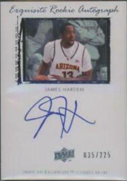 James Harden [Autograph] #45 Basketball Cards 2009 UD Exquisite Collection