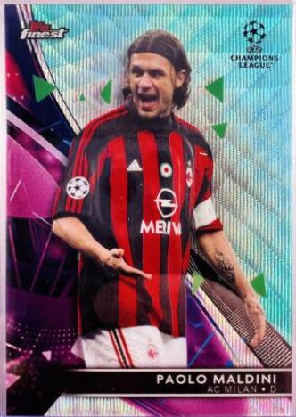 Paolo Maldini [Aqua] #106 Soccer Cards 2021 Topps Finest UEFA Champions League