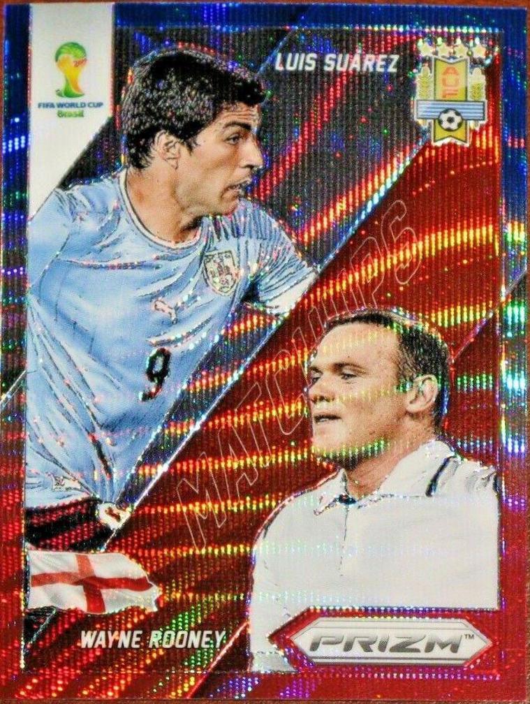 Luis Suarez, Wayne Rooney [Blue Prizm] #9 Soccer Cards 2014 Panini Prizm World Cup Matchups