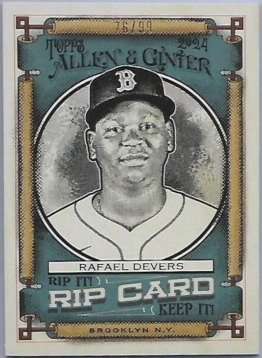 Rafael Devers RIPRD Prices 2024 Topps Allen & Ginter Rip Card