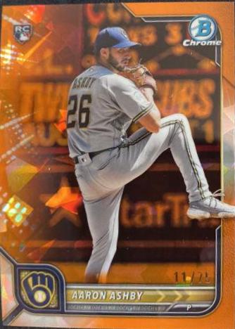 Aaron Ashby [Sapphire Orange] #33 Baseball Cards 2022 Bowman Chrome