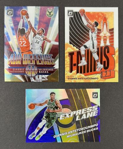 Giannis Antetokounmpo [Purple] #3 Basketball Cards 2021 Panini Donruss Optic Express Lane