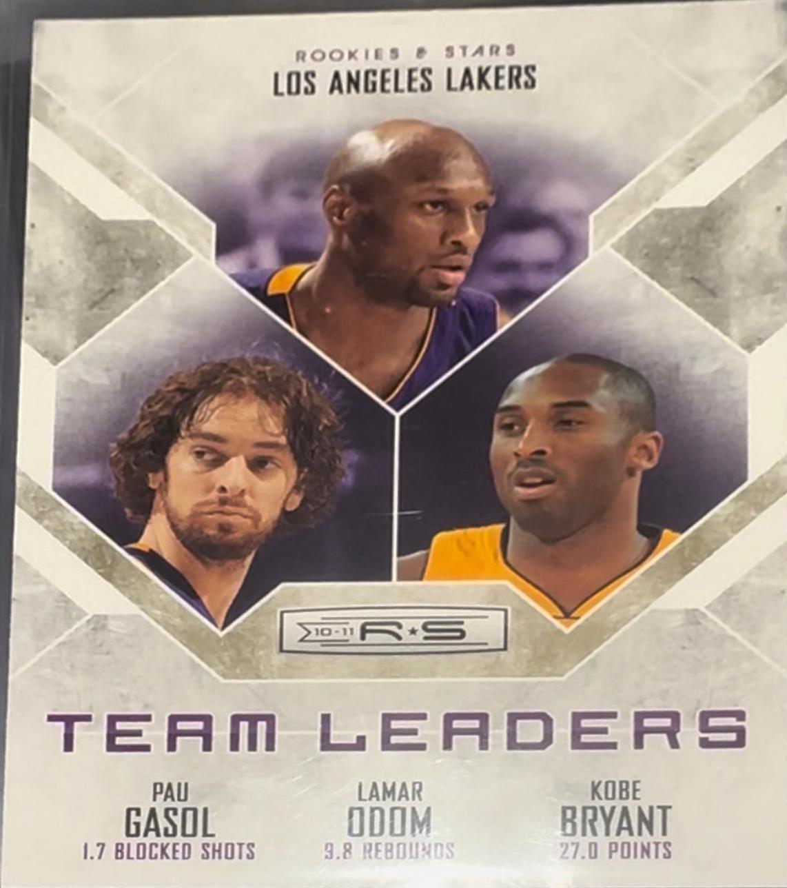 Kobe Bryant / Lamar Odom / Pau Gasol #13 Basketball Cards 2010 Panini Rookies & Stars Team Leaders