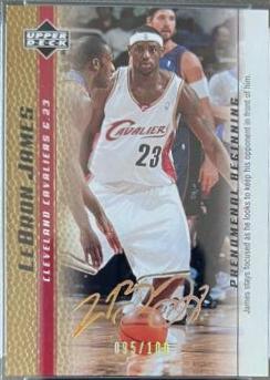 LeBron James [Gold 100] #14 Basketball Cards 2003 Upper Deck Phenomenal Beginning