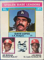 NL Stolen Base Ldrs [Lopes, Morgan, Brock] #197 Baseball Cards 1976 O Pee Chee Prices