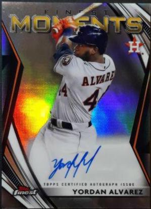 Yordan Alvarez [Orange Refractor] #FMA-YA Baseball Cards 2021 Topps Finest Moments Autographs