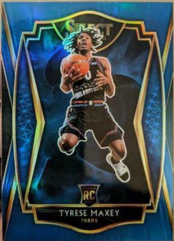 2020-21 PANINI SELECT #280 TYRESE top MAXEY BLUE RETAIL 9.5 MT+