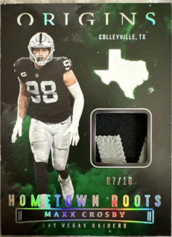 Maxx Crosby [Green] #HR-MCR Football Cards 2022 Panini Origins Hometown Roots