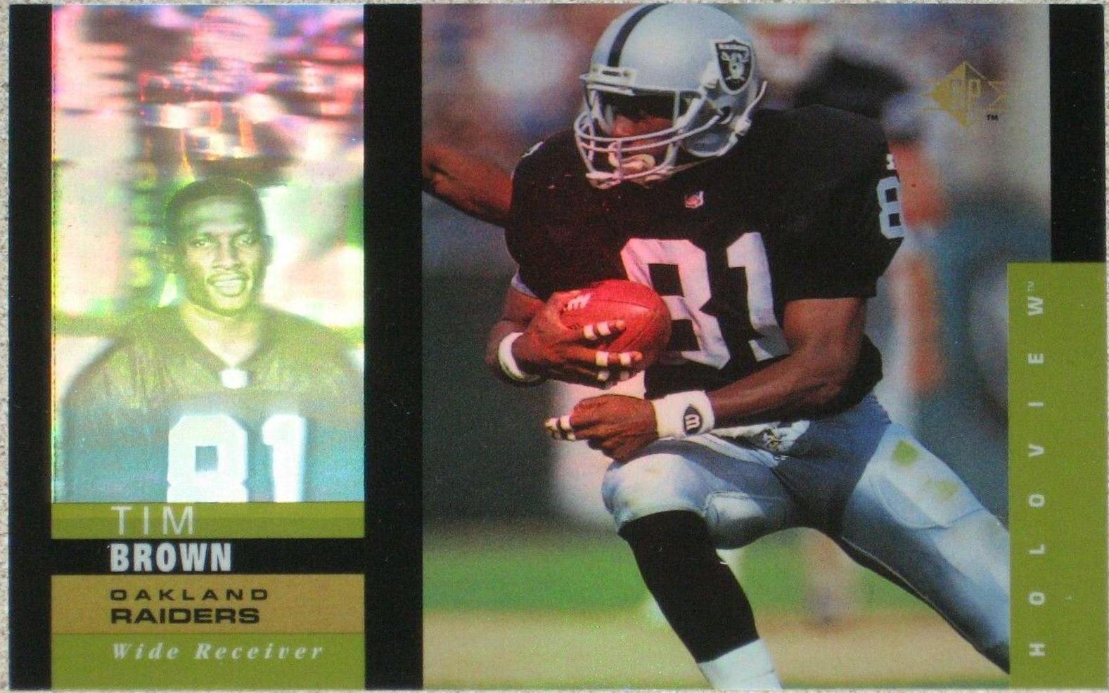 Tim Brown #15 Football Cards 1995 SP Holoview