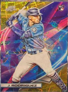 Julio Rodriguez [Gold Interstellar] #197 Baseball Cards 2022 Topps Cosmic Chrome