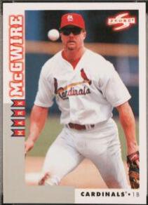 Mark McGwire #25 Baseball Cards 1998 Score Rookie Traded