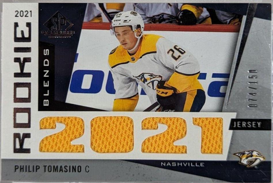 Philip Tomasino #RB-PT Hockey Cards 2021 SP Game Used Rookie Blends