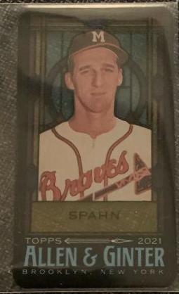 Warren Spahn [Mini Stained Glass] #59 Baseball Cards 2021 Topps Allen & Ginter