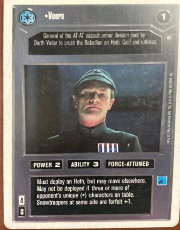 Veers Star Wars CCG Empire Strikes Back 2-Player