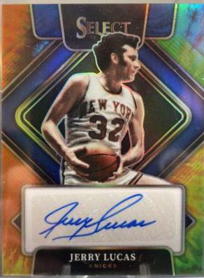 Jerry Lucas [Tie Dye Prizm] #SG-JLC Basketball Cards 2021 Panini Select Signatures